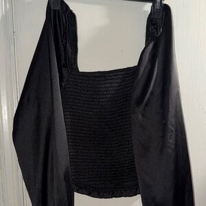 Black Smocked Tube Top